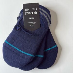 Stance 3-pk Gamut 2 No Show Socks. Navy Blue Small
